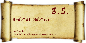 Bródi Sára névjegykártya