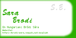 sara brodi business card