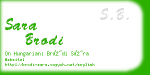 sara brodi business card